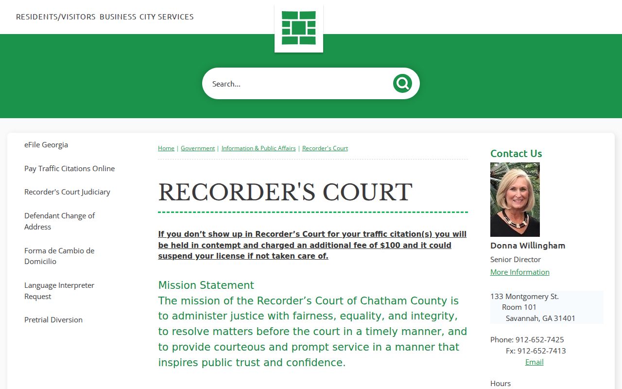 Savannah warrant search Recorder's Court source