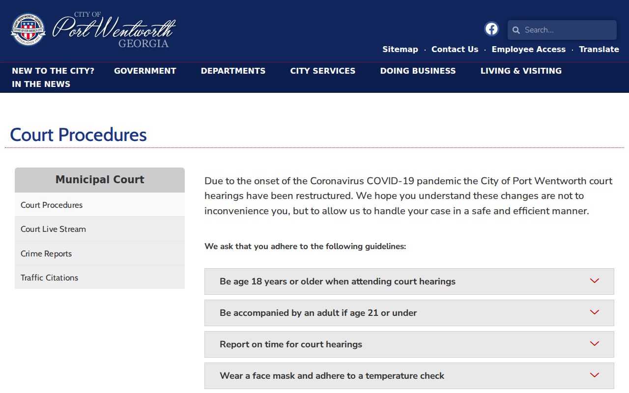 Port Wentworth warrant records court procedure source