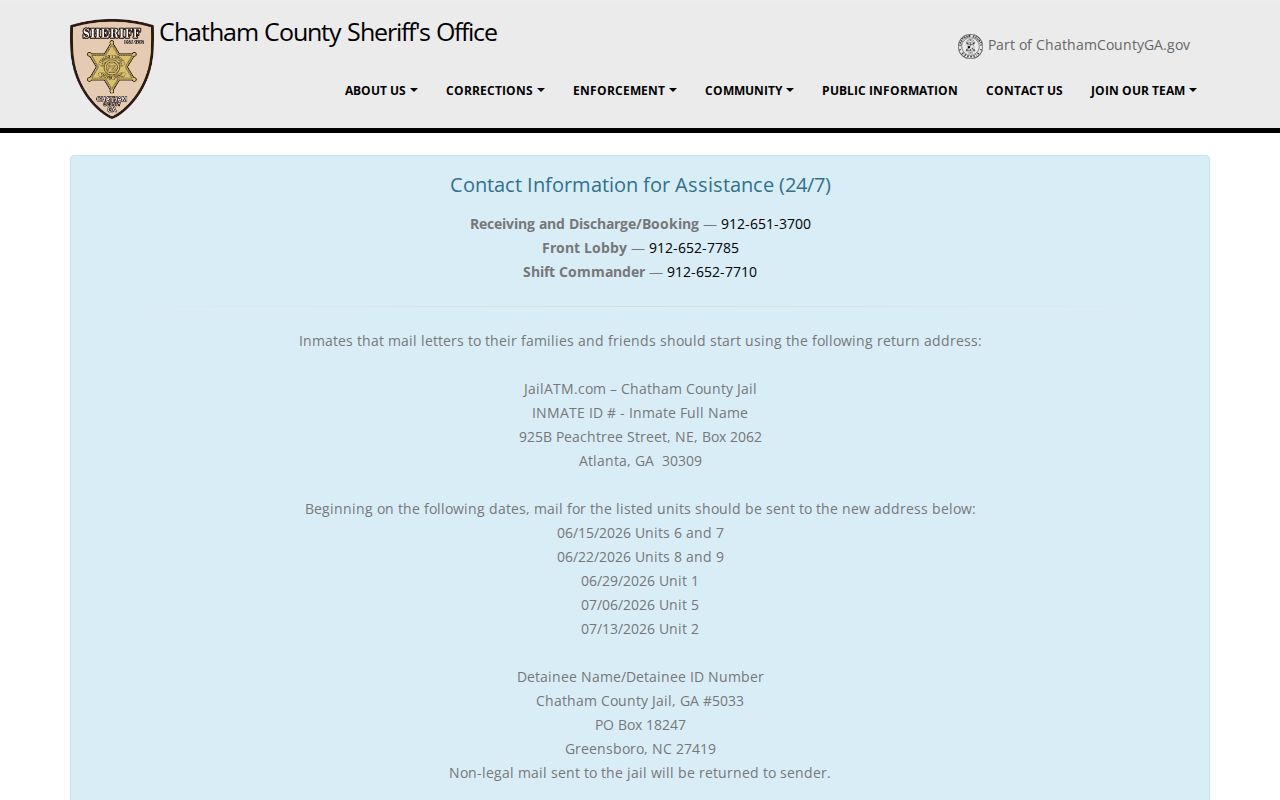 Chatham County warrant records sheriff website
